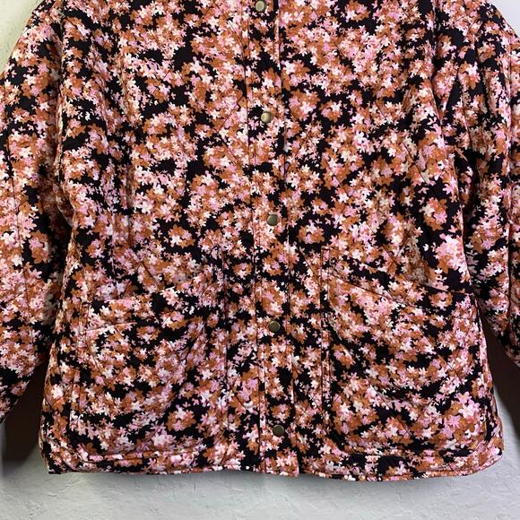 SOCIAL STANDARD By Sanctuary Coat M Jacket Quilted Twill Floral Mock Ne… - Picture 7 of 14